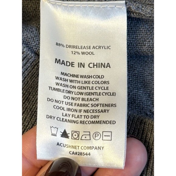 FOOTJOY 1/2 Zip Gray Golf Sweater Men Medium Pullover Performance Stretch Wool - Picture 10 of 12